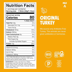 Chomps Original Turkey, Antibiotic Free, Single Protein Snack Stick
