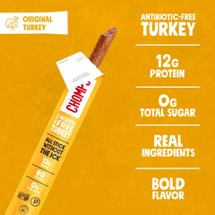 Chomps Original Turkey, Antibiotic Free, 24ct, Protein Snack Stick